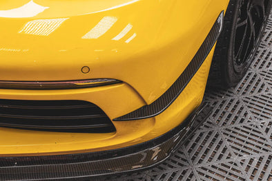 TAKD CARBON Dry Carbon Fiber Front Bumper Canards for Porsche 718 Boxster / Cayman