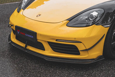 TAKD CARBON Dry Carbon Fiber Front Lip for Porsche 718 Boxster / Cayman