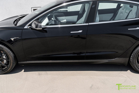 T-Sportline Tesla Model 3 Carbon Fiber Side Skirts (Set of 2)