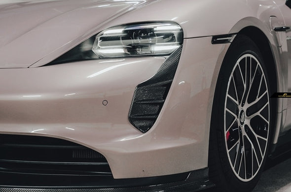 Future Design Carbon Fiber Front Bumper Vent Trim for Porsche Taycan 2020+