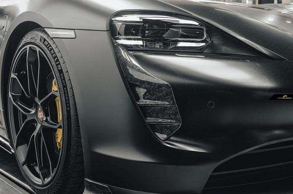 Future Design Carbon Fiber Front Bumper Vent Trim for Porsche Taycan 2020+