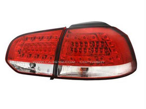 VW GOLF VI MK6 2009+ Red & Clear LED Taillight