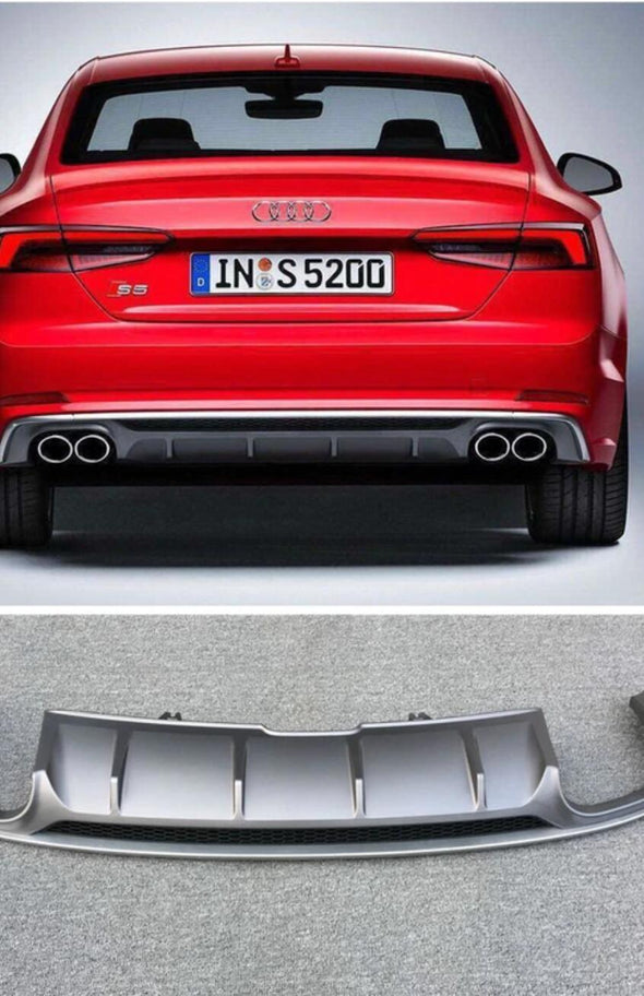 AUDI A5 2018+ (S5 STYLE) REAR DIFFUSER WITH QUAD EXHAUST TIPS