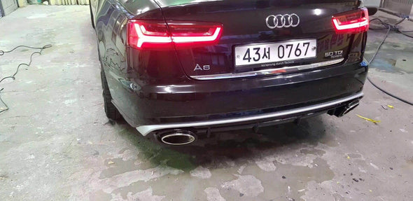 Audi A6 C7 2011+ RS6 Style Rear Diffuser with Oval Exhaust Tips