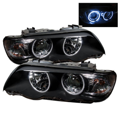 BMW E53 X5 Projector Black Headlight w/CCFL Angel Eyes 2000-02