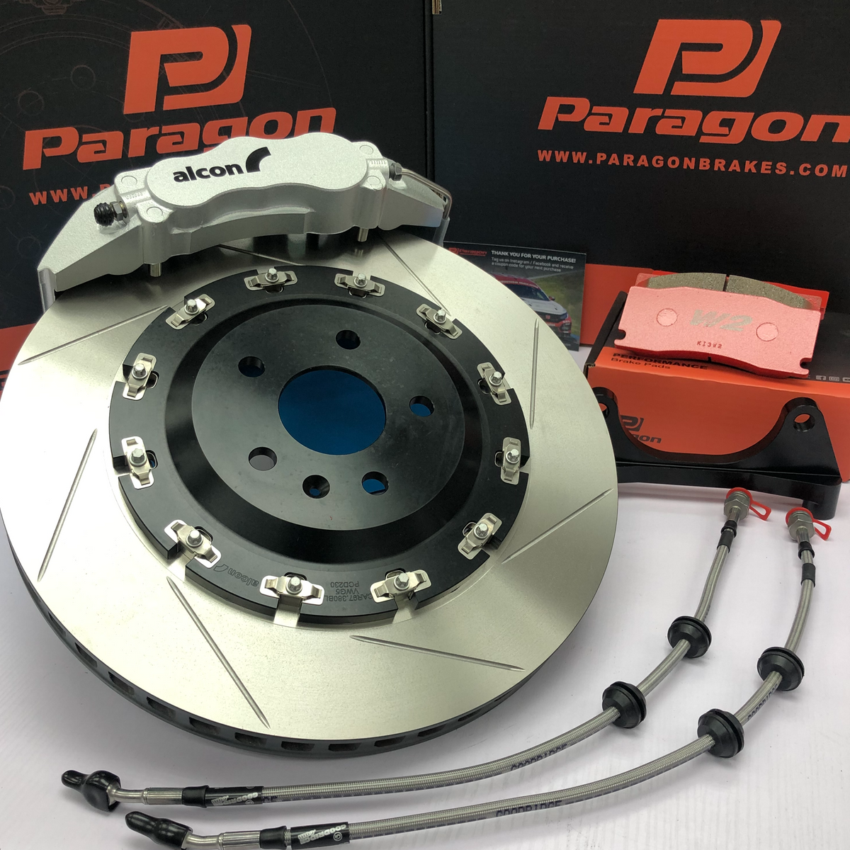 Alcon 6 POT x Paragon Slotted Floating Disc Big Brake Kit - CarGym