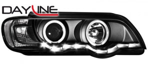 BMW E53 X5 Projector Black LED Headlight w/CCFL Angel Eyes