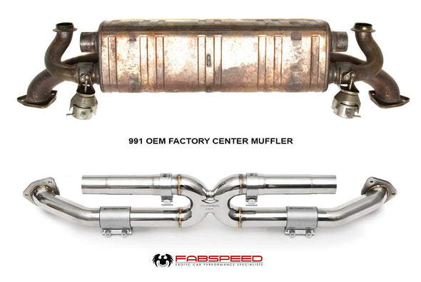 Fabspeed Porsche 991 Carrera Center Muffler Bypass X-Pipe (2012-2016)