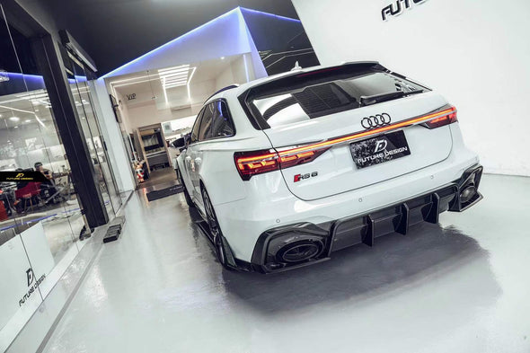 Future Design Blaze Carbon Fiber Rear Diffuser & Rear Canards for Audi RS6 C8 2020-2022