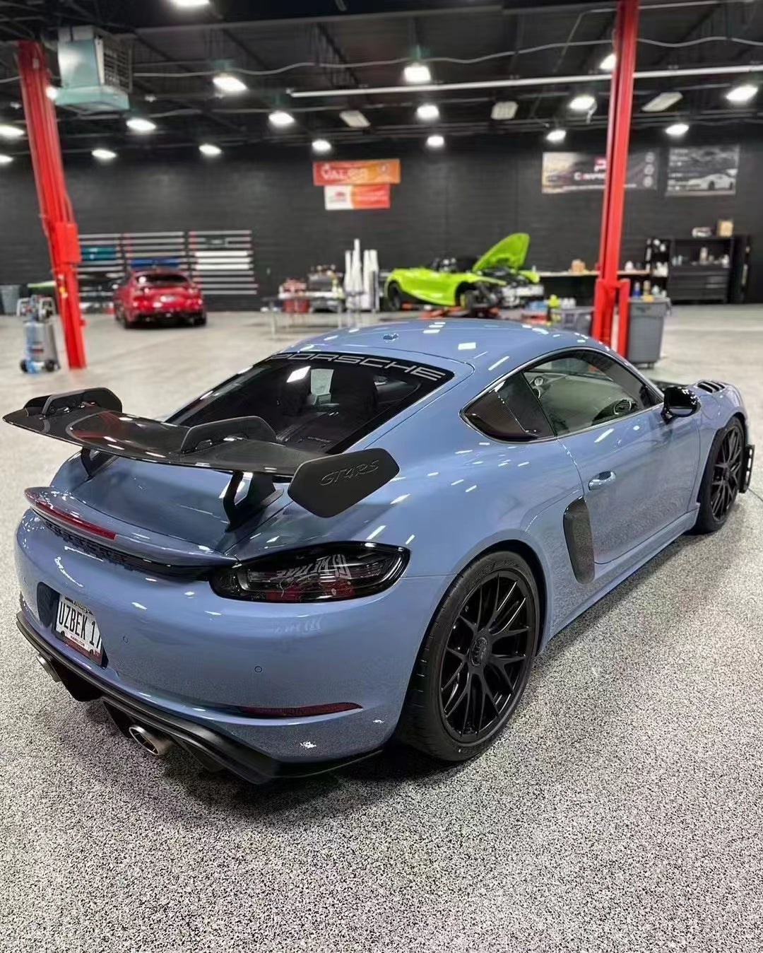 Carbon Fiber Rear Trunk Spoiler Wing Trim For Porsche 718 Boxster & Cayman – Glossy & Self-Adhesive