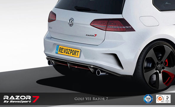 VW Golf VII Revozport Razor 7 Rear Diffuser with 3D underspoiler